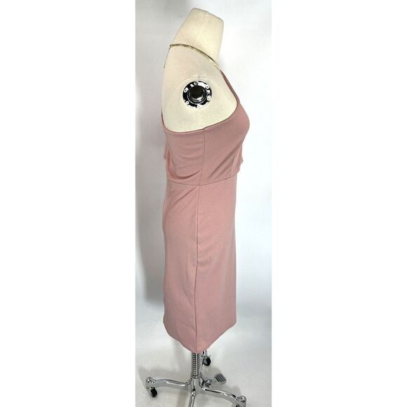 Club L London Size 6 US Pink One Shoulder Drape Sleeve Midi Dress Party - Picture 3 of 14